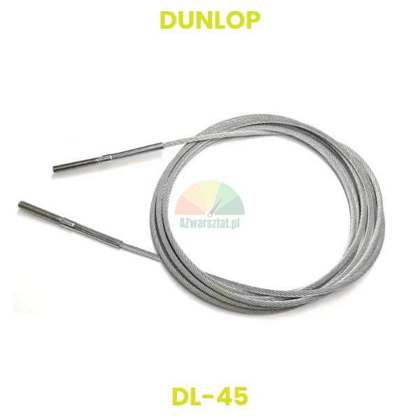 Stalowa lina podnośnika Dunlop DL-45, zamiennik do urządzenia podnoszącego, zwinięta.
