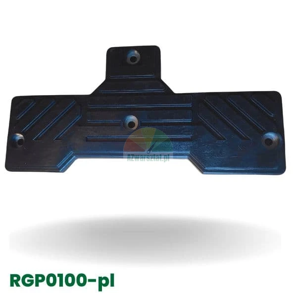 Gumová ochranná deska nárazníku typu RGP0100-pl, černá, obdélníková, s montážními otvory a vzorem.