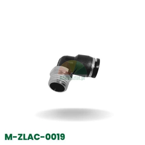 Pneumatická kolenová rychlospojka typu L, vnější závit 12,7mm, vsuvka 8mm pro hadici.