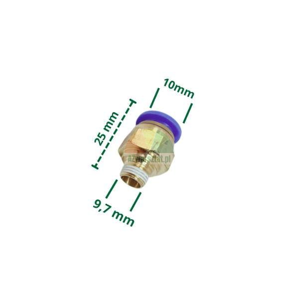 Pneumatická spojka: 10mm zástrčka / 9,7mm závit.