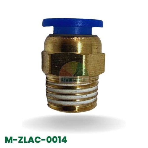 Mosazná pneumatická rychlospojka, 8mm násuvný spoj / 12,7mm závit