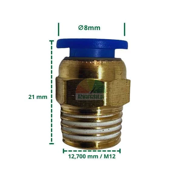 Pneumatická rychlospojka 8mm s závitem 12,7mm