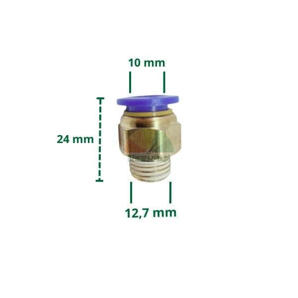Přímá pneumatická spojka, 10mm hadice, závit 12,7mm