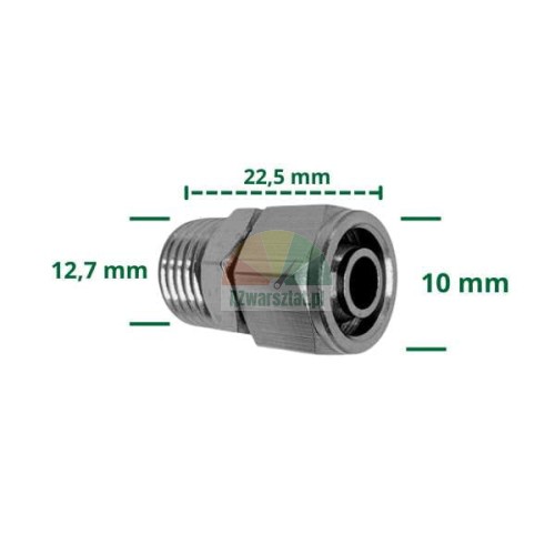 Spojka 10mm hadice na 12,7mm závit.