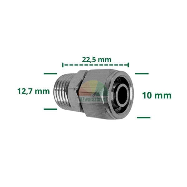 Spojka 10mm hadice na 12,7mm závit.