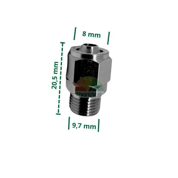 Přímý konektor 8mm hadice na 9,7mm závit