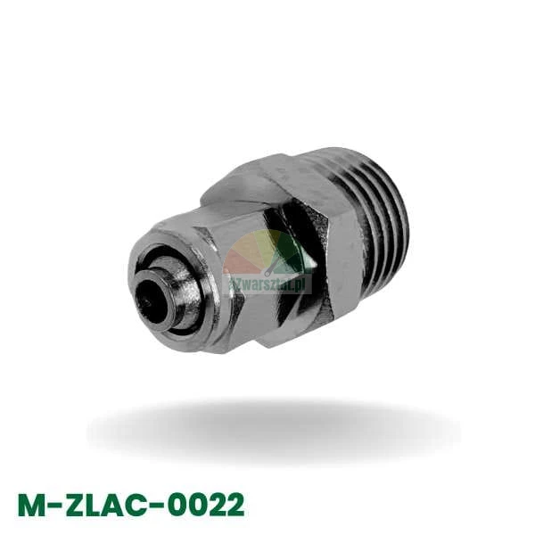 Přímá pneumatická spojka 6mm hadice na vnější závit 1/4 palce (12,7mm).