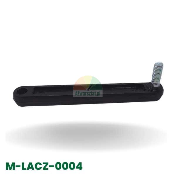 Konektor/článek mechanismu pedálu. Černá spojovací tyč se zásuvkou a závitovým čepem, díl M-LACZ-0004.