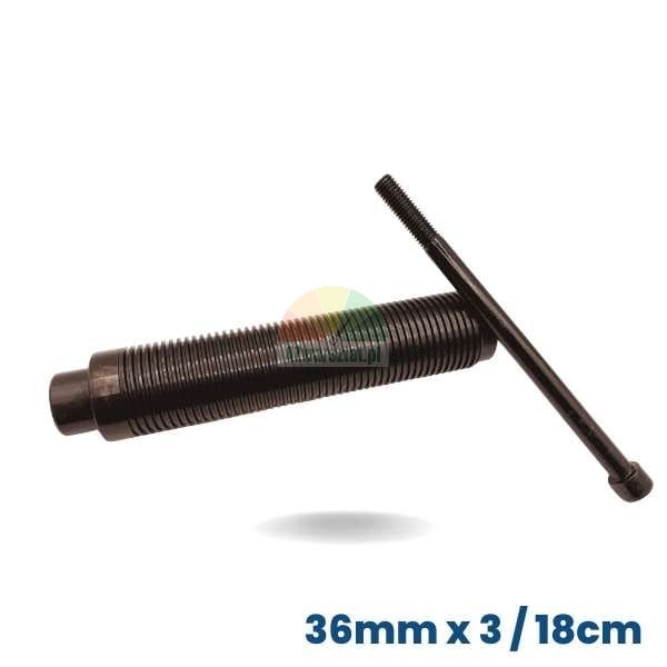 Hřídel vyvažovačky 36mm/18cm se závitem, černý, pro pneuservisní stroje.