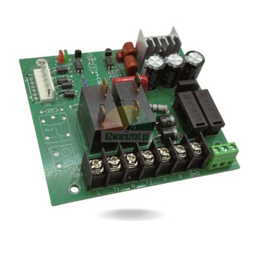 Napájecí deska PCB pro vyvažovačku pneumatik, se zřetelnými relé, kondenzátory a šroubovými svorkovnicemi