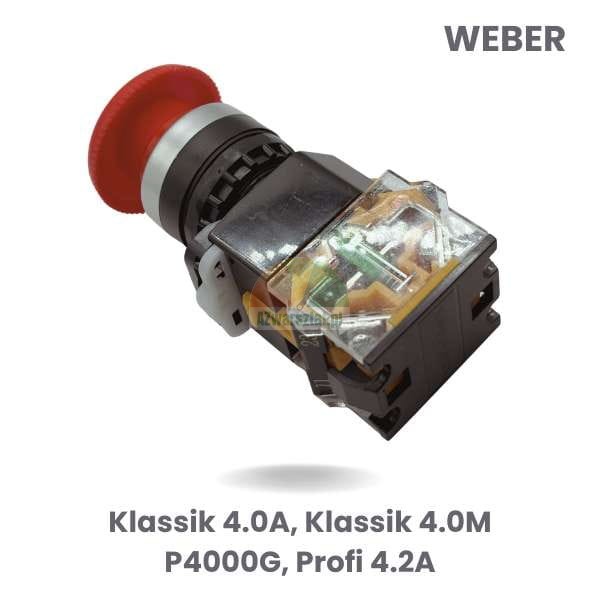 Náhradní díl Weber: Nouzový vypínač Klassik 4.0A, Klassik 4.0M, P4000G, Profi 4.2A - červené hřibové tlačítko