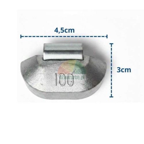 Závaží 100g o rozměrech 4,5cm na 3cm