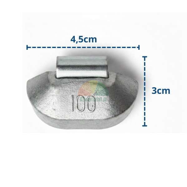 Závaží 100g o rozměrech 4,5cm na 3cm