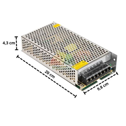 Napájecí zdroj 200W 24V DC s rozměry