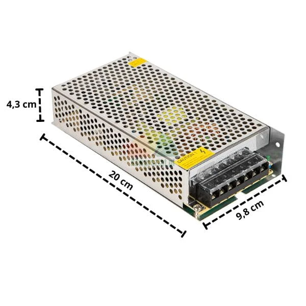 Napájecí zdroj 200W 24V DC s rozměry