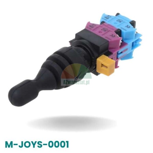 Joystick ovládacího panelu pro nákladní zouvačku M-JOYS-0001 s černou gumovou manžetou a barevnými kontakty.