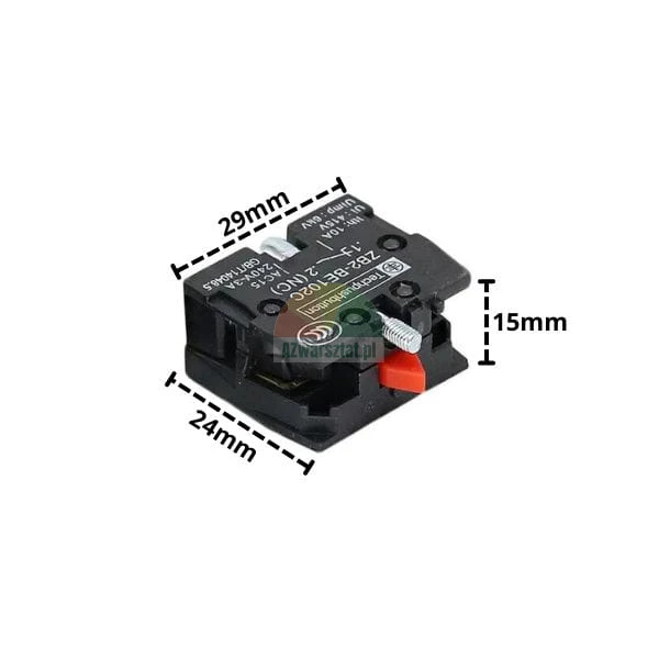 Rozpínací kontakt NC pro ovládací tlačítko 29x24x15 mm