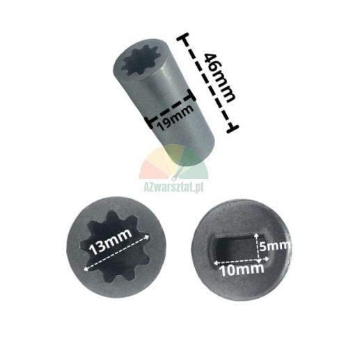 Kovovy adapter motoru spojka 46mm x 19mm