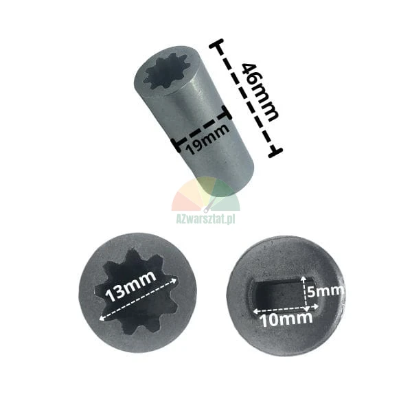 Kovovy adapter motoru spojka 46mm x 19mm