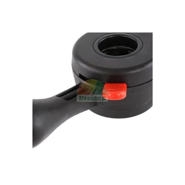 Černý plastový mechanismus rukojeti nástroje s červeným regulačním tlačítkem