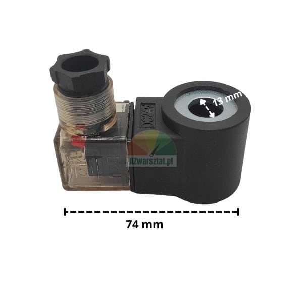 Elektromagnetická cívka 24V DC se spouštěcím ventilem, rozměry 74 mm a 13 mm