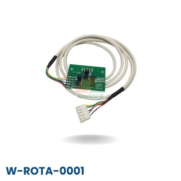 Zelená rotační deska YT-dA1 s bílým kabelem a konektorem, model W-ROTA-0001.
