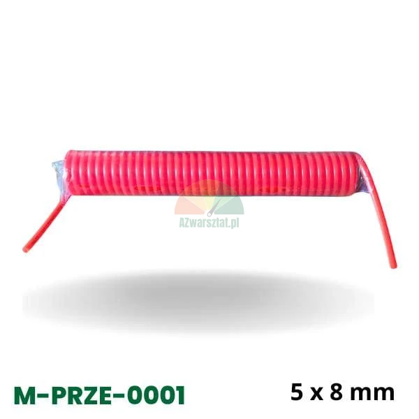 Červená spirálová pneumatická hadice 6m 8mm