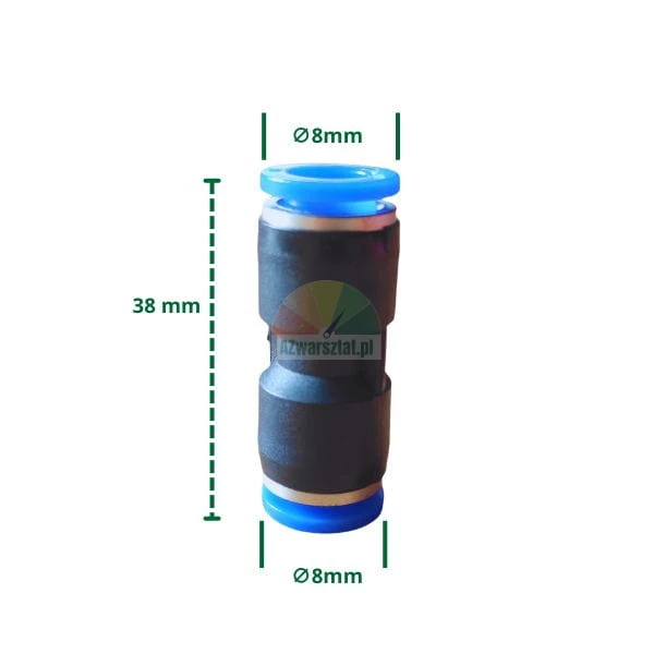 Přímá pneumatická nástrčná spojka 8mm na 8mm
