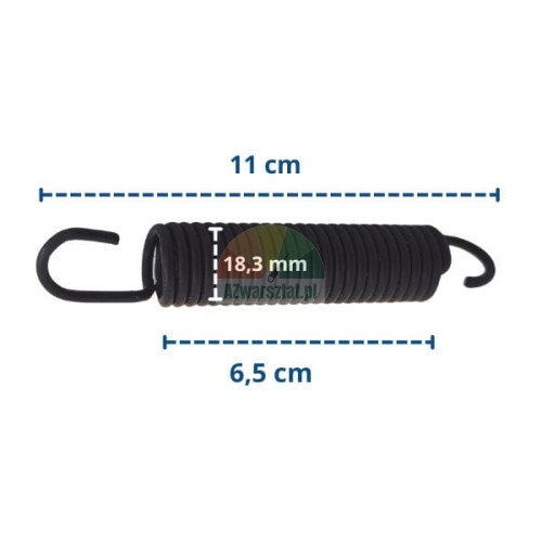 Cerna tazna pruzina 11cm typ B s rozmery