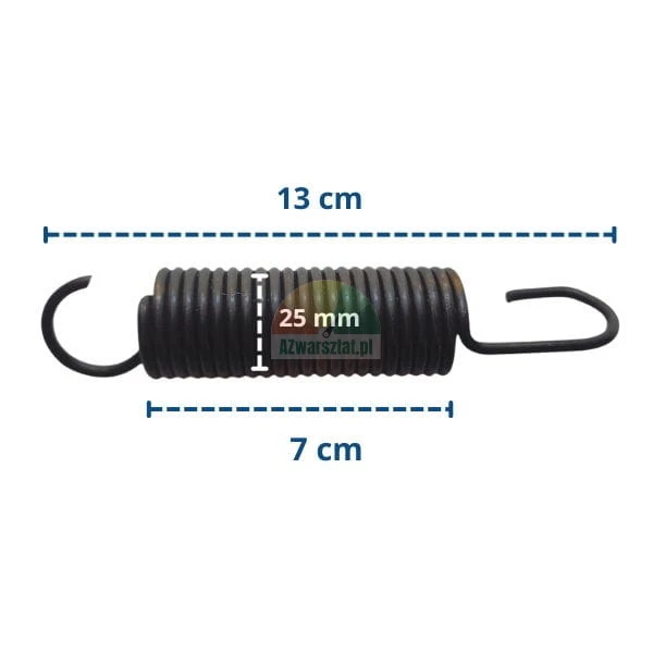 Pružina vyvažovačky 13 cm o průměru 25 mm a délce vinutí 7 cm