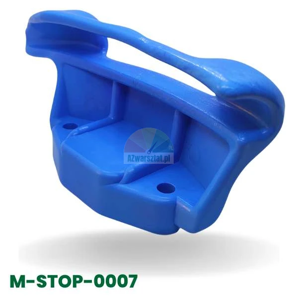 Modrá plastová montážní patka pro zouvačku pneumatik, model M-STOP-0007.