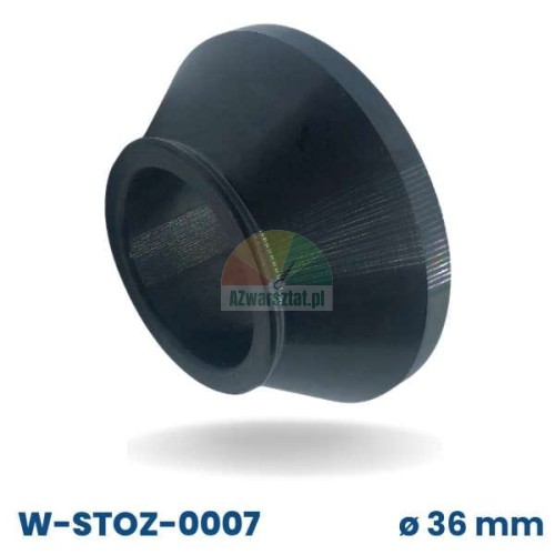 Černý středící kužel pro vyvažovačku kol s průměrem hřídele 36mm a rozsahem 52 až 80mm