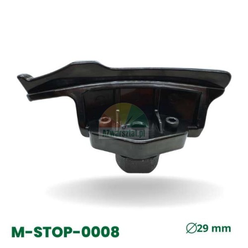 Černá kompozitní montážní patka pro zouvačku pneu, průměr 29 mm, model M-STOP-0008.