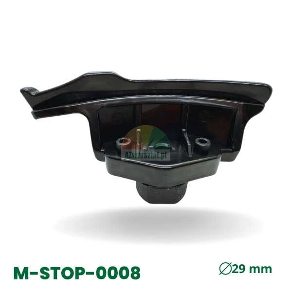 Černá kompozitní montážní patka pro zouvačku pneu, průměr 29 mm, model M-STOP-0008.