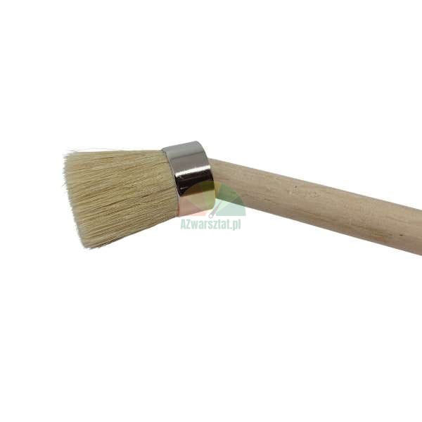 Malý kulatý štětec na šablony s přírodními štětinami a dřevěnou násadou
