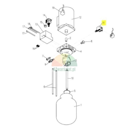 Technicke schema dilu s oznacenym ventilem spousteni pro zvedak ATH-Heinl.