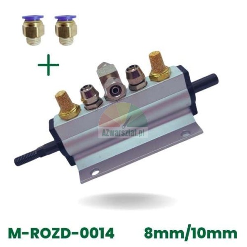 Rozdělovač vzduchu u pedálu typ I s připojením 8mm/10mm a tlumiči hluku, model M-ROZD-0014