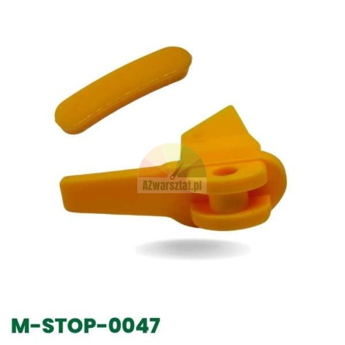 Sada dvou žlutých plastových krytů Typ W+ označených symbolem M-STOP-0047.