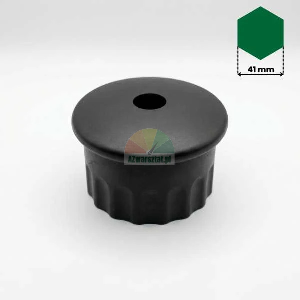 Cerny plastovy drzak pro sestihrannou tyc 41mm