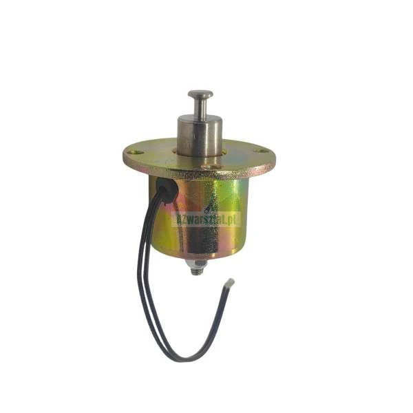 Elektromagnetický solenoid s pístem, vodiči a montážní přírubou