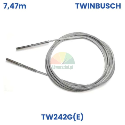 Ocelové lano zvedáku 7,47m pro Twin Busch TW242G(E)