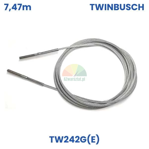 Ocelové lano zvedáku 7,47m pro Twin Busch TW242G(E)