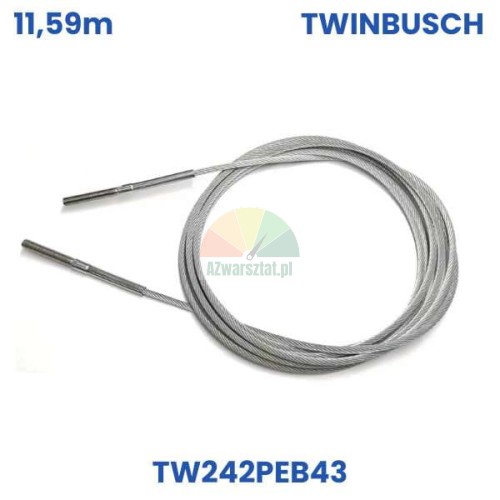 Ocelové lano pro zvedák Twin Busch TW242PEB43 délka 11,59m