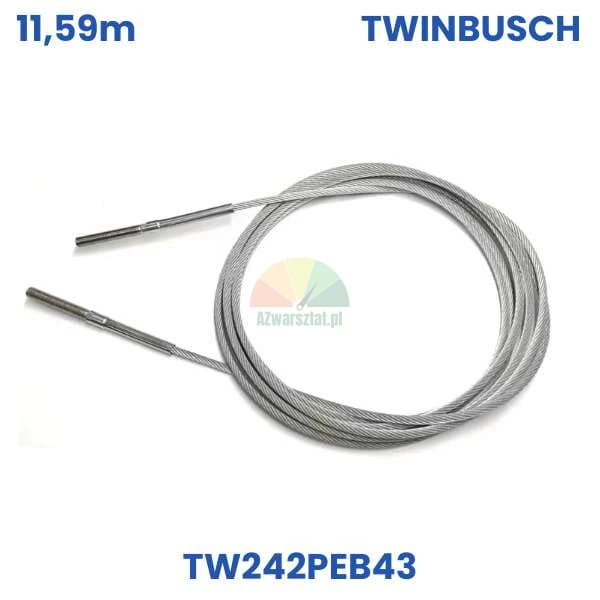 Ocelové lano pro zvedák Twin Busch TW242PEB43 délka 11,59m