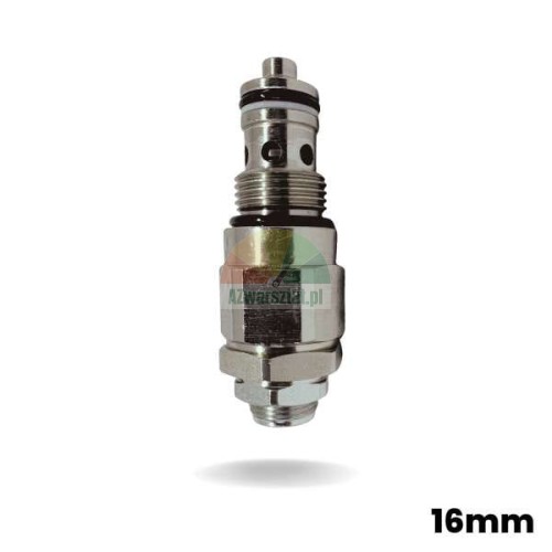Hydraulický pojišťovací tlakový ventil 16mm se závitem 19mm, stříbrný kovový patronový ventil.
