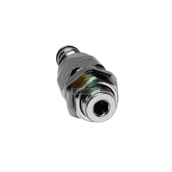 Kovová hydraulická nebo pneumatická přípojka s vnějším závitem a O-kroužkem.