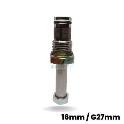 Spouštěcí ventil pro elektromagnetickou cívku 16mm / G27mm na bílém pozadí.