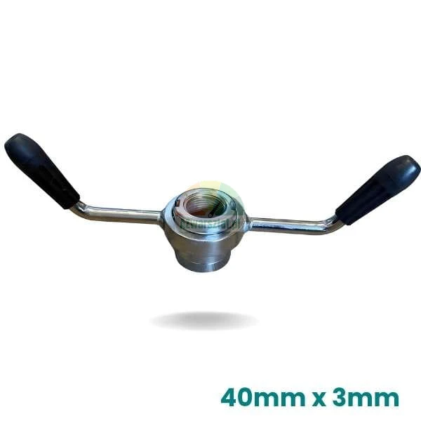 Kovová rychloupínací matice pro vyvažovačky nákladních kol 40mm x 3mm s černými rukojeťmi