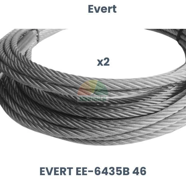 Náhrada Evert: Sada dvou ocelových lan pro čtyřsloupový zvedák Evert EE-6435E 46
