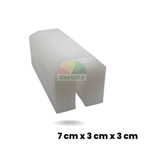 Bílý kluzný blok pro zvedák o rozměrech 7cm x 3cm x 3cm vyrobený z odolného plastu